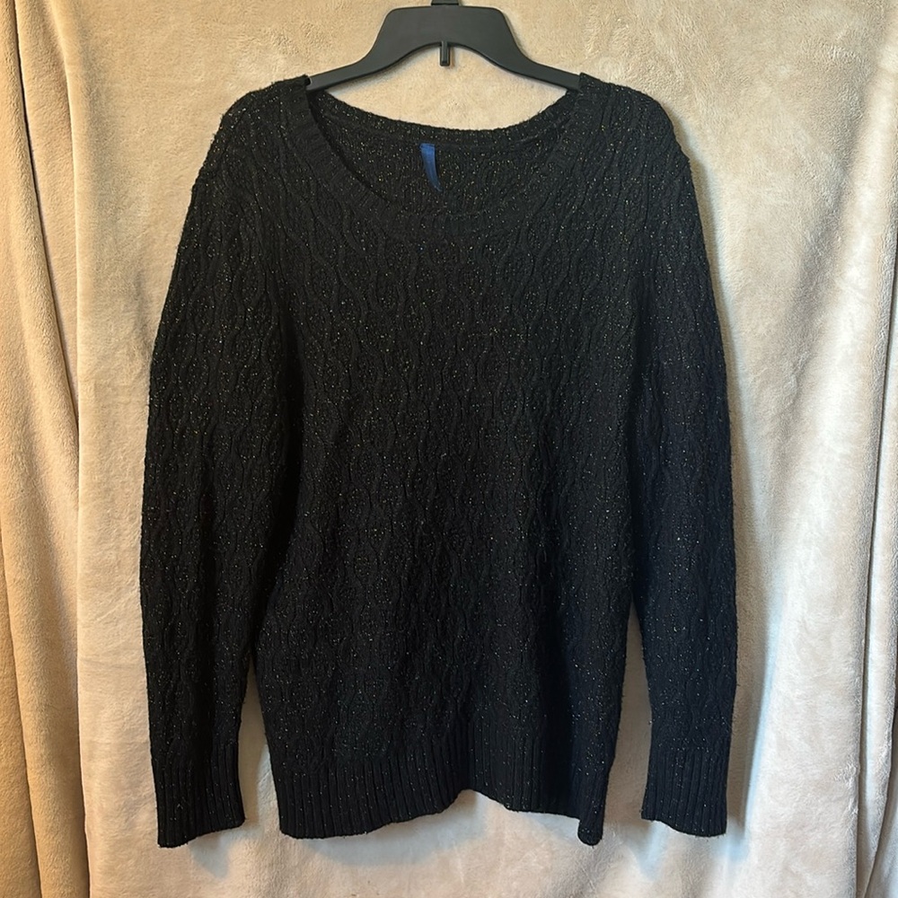 Falls creek black sweater with flecks of sparkle